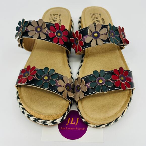 L'Artiste Spring Step Women's Resort Slip On Floral Sandals Size 38 EU/ 7.5-8 US - Picture 3 of 12